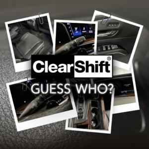 Mystery vehicle teaser in a “Guess Who” banner collage, featuring close-up shots of design details.